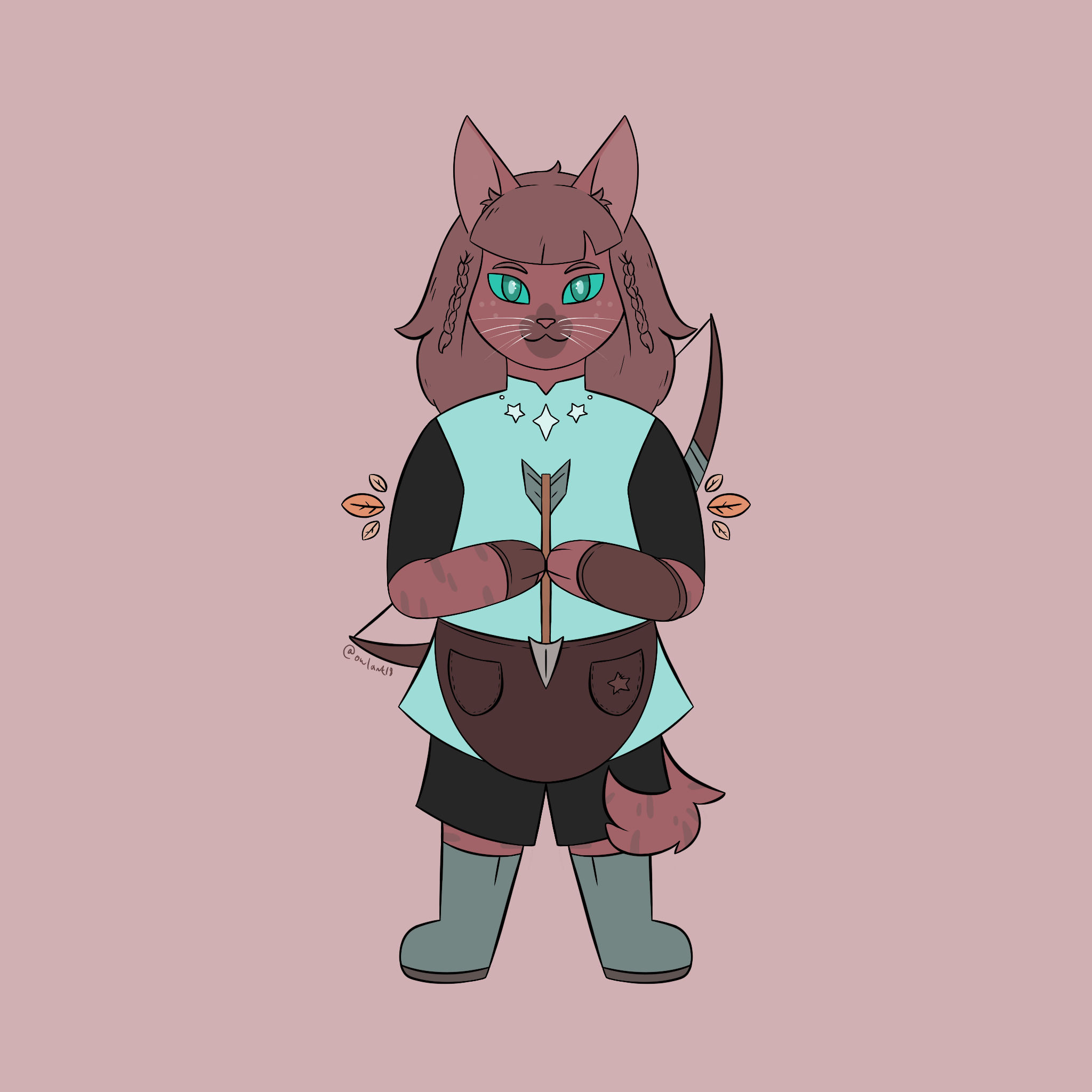 Digital Illustration of my anthro cat character Maple